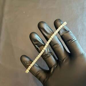 Brand New Gold 4mm Tennis Bracelet 7 Inch VVS1 Moissanite